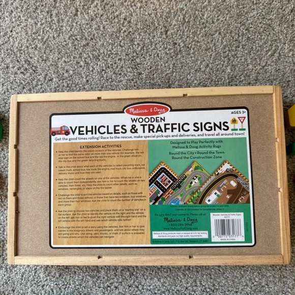 Melissa & Doug Wooden Vehicles & Traffic Signs Set Plus Additional Vehicles EC - Picture 2 of 5